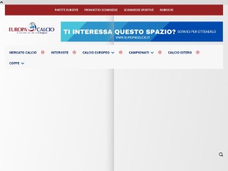 Screenshot sito: EuropaCalcio