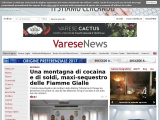 Screenshot sito: Varese News