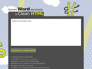Screenshot sito: Word 2 clean Html