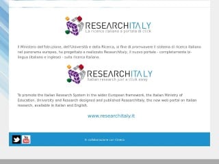 Screenshot sito: Ricerca Italiana