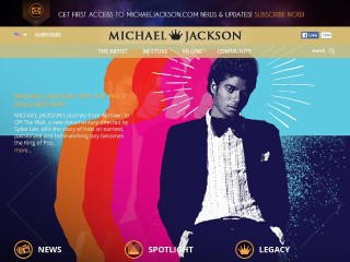 Screenshot sito: Michael Jackson
