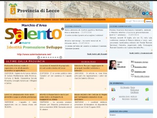Screenshot sito: Provincia di Lecce