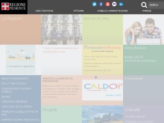 Screenshot sito: Regione Piemonte