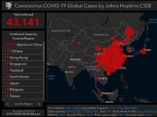 Screenshot sito: Mappa contagi Coronavirus