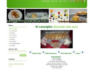 Screenshot sito: Le mie piccole ricette