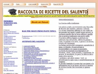 Screenshot sito: Ricette del Salento