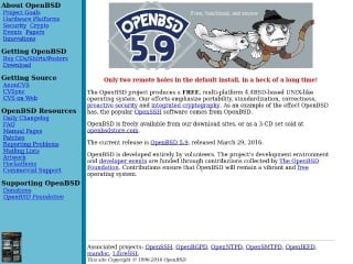 Screenshot sito: OpenBSD