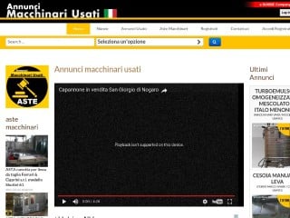 Screenshot sito: Annunci Macchinari Usati