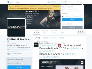 Screenshot sito: Sanremo su Twitter