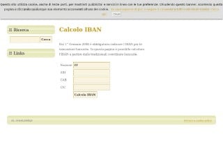 Screenshot sito: Calcolo IBAN gratuito