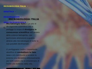 Screenshot sito: Microbiologia Italia
