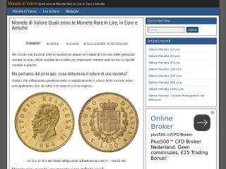 Screenshot sito: Monete di Valore