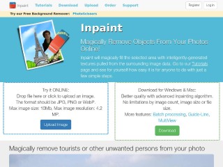 Screenshot sito: Webinpaint