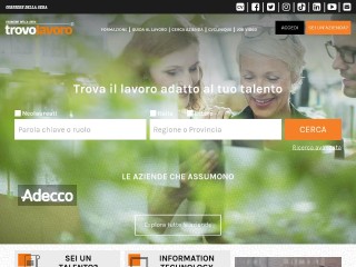 Screenshot sito: TrovoLavoro