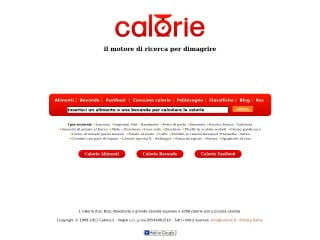 Screenshot sito: Calorie.it