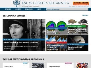 Screenshot sito: Enciclopedia Britannica