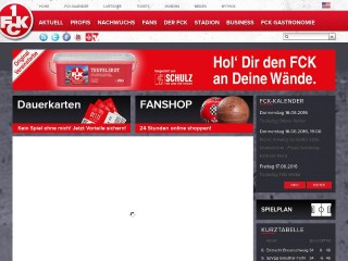 Screenshot sito: Kaiseslautern FC