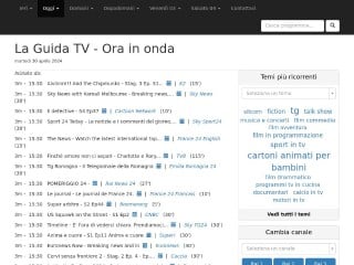 Screenshot sito: La Guida TV