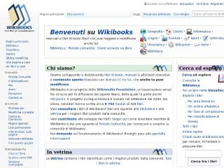 Screenshot sito: Wikibooks