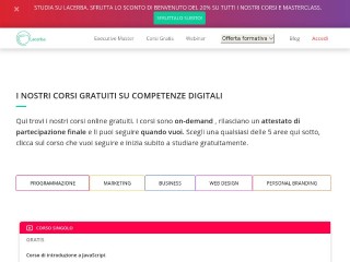 Screenshot sito: Lacerba corsi online gratis