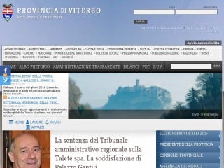 Screenshot sito: Provincia di Viterbo