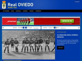 Screenshot sito: Real Oviedo