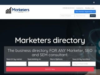 Screenshot sito: Marketers Directory
