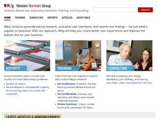 Screenshot sito: Nielsen Norman Group