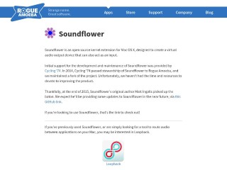 Screenshot sito: SoundFlower