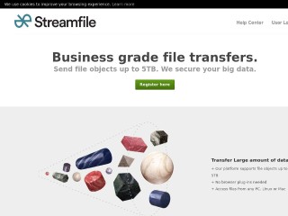 Screenshot sito: Streamfile