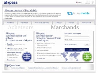 Screenshot sito: Allopass.com