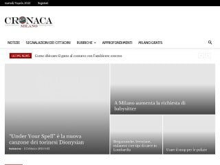 Screenshot sito: Cronaca Milano