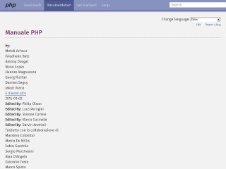 Screenshot sito: Manuale PHP