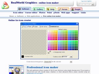 Screenshot sito: Online icon maker