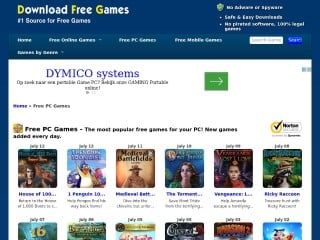 Screenshot sito: Download free games