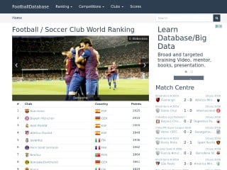 Screenshot sito: Football Database