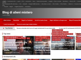 Screenshot sito: Alieni Mistero