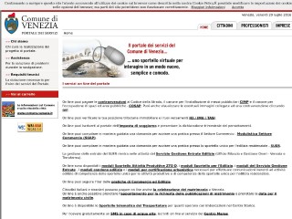 Screenshot sito: Comune di Venezia