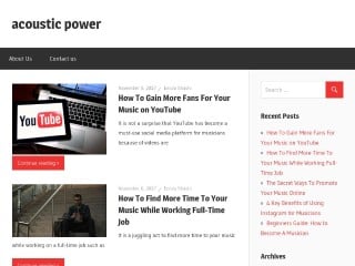 Screenshot sito: AcousticPower
