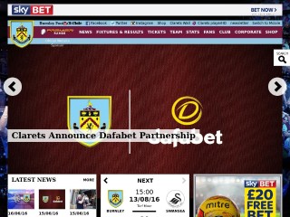 Screenshot sito: Burnley