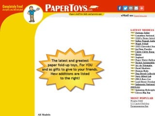Screenshot sito: PaperToys