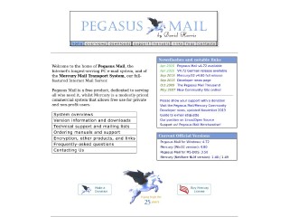Screenshot sito: Pegasus Mail