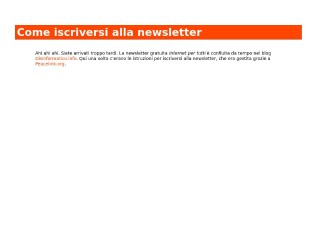 Screenshot sito: Newsletter Internet per tutti