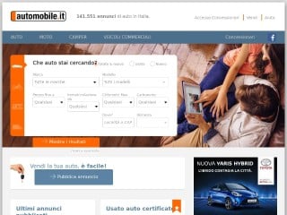 Screenshot sito: Automobile.it