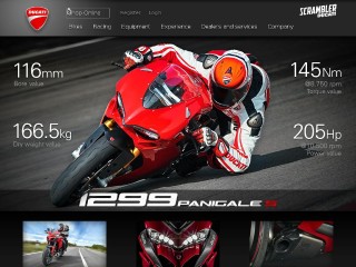Screenshot sito: Ducati