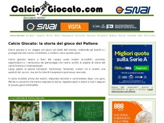 Screenshot sito: Calcio-Giocato.com