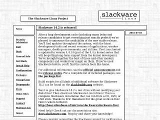 Screenshot sito: Slackware