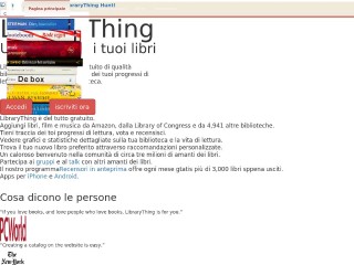 Screenshot sito: Librarything.it