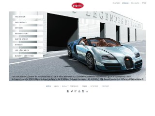 Screenshot sito: Bugatti