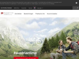 Screenshot sito: Austria Turismo
